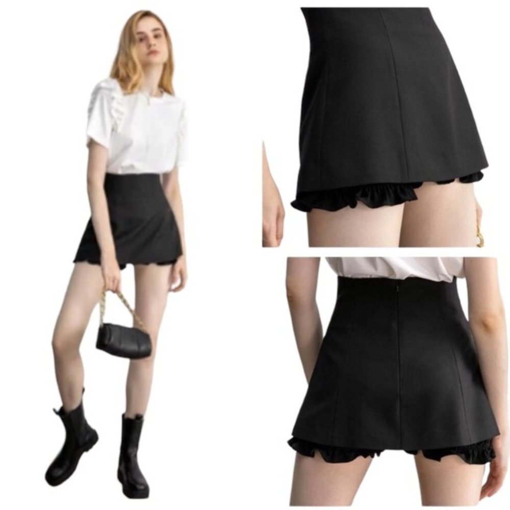 Petite Black Tulip Shorts Womens Small - Picture 4 of 4